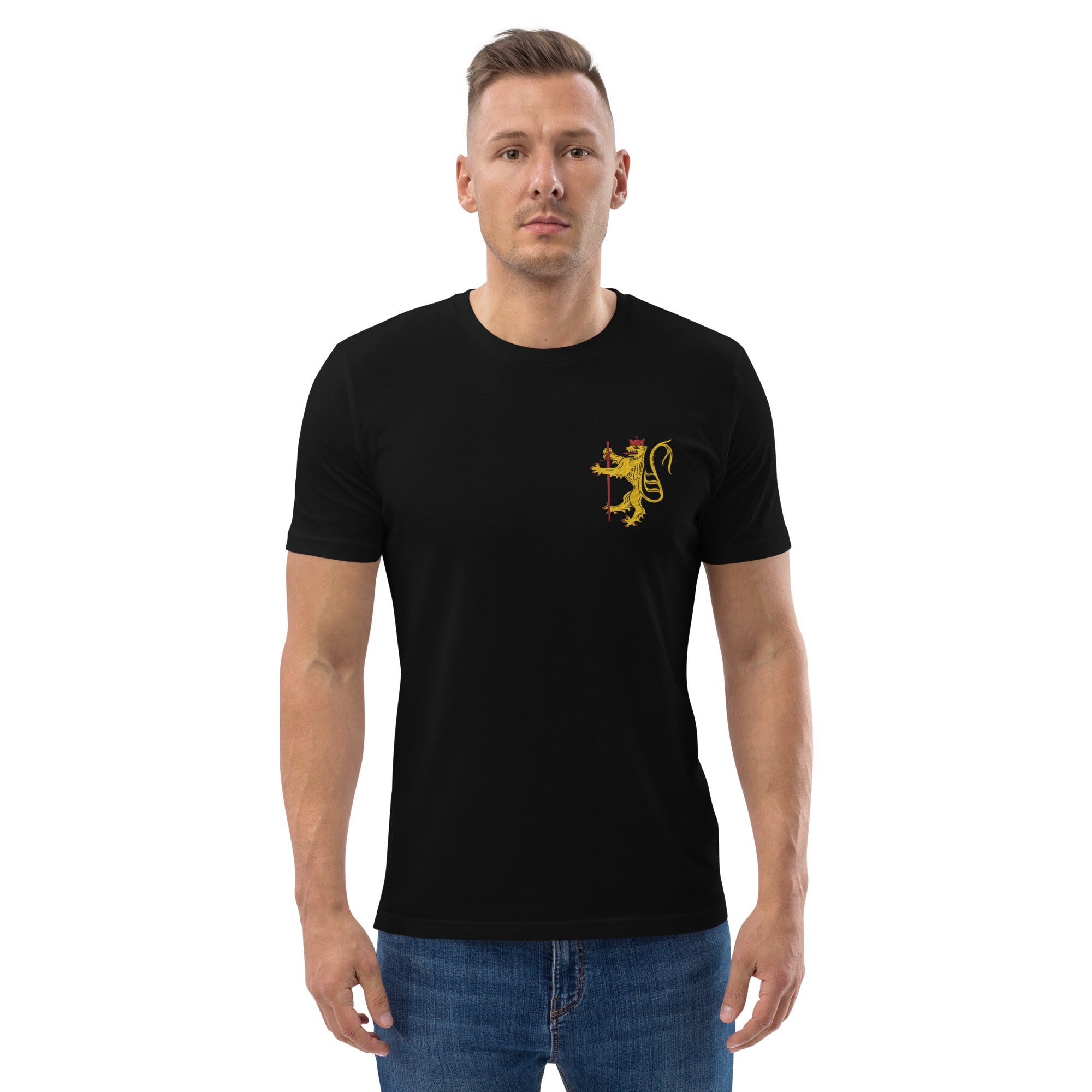 Pfälzer Schwertlöwen - Baumwoll-T-Shirt Männer - Stick und Druck