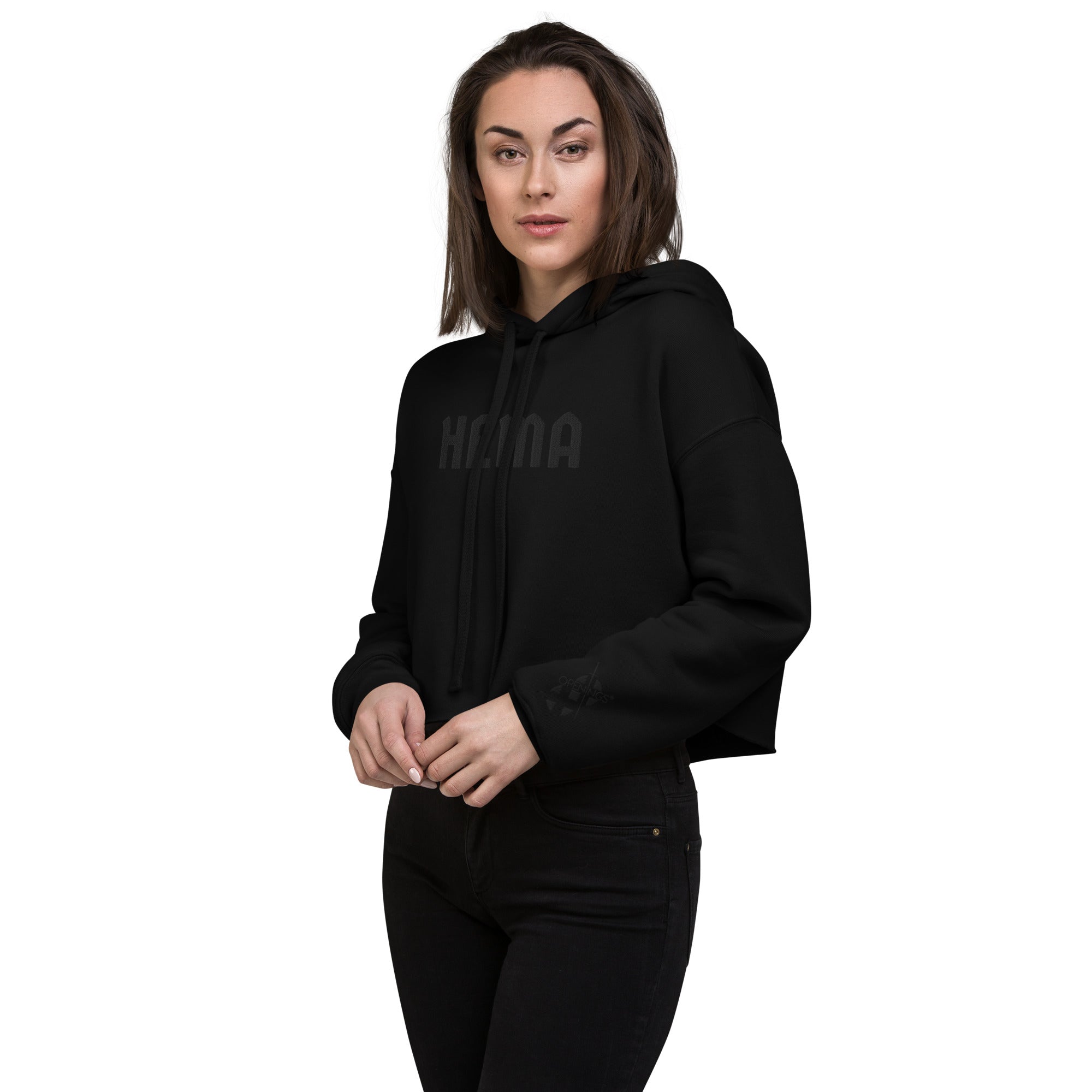 HEMA BLACK - Crop-Hoodie