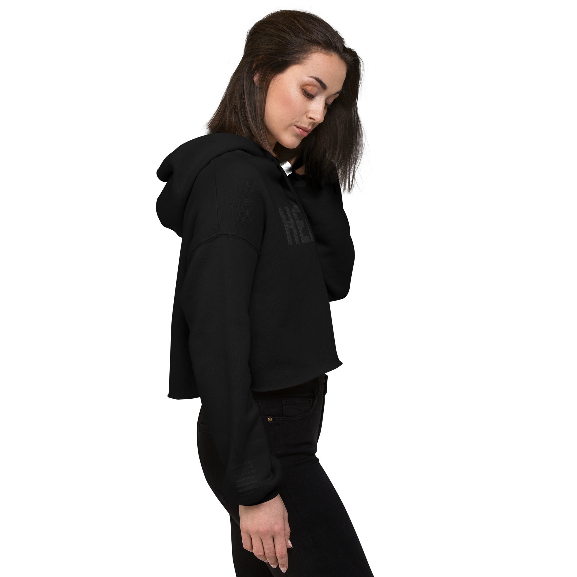 HEMA BLACK - Crop-Hoodie